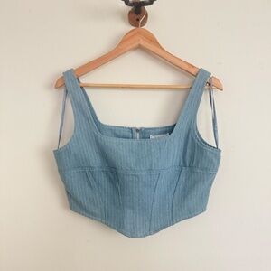 denim corset top size medium